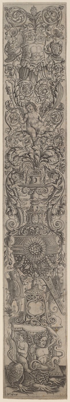 Ornamentpanel: Triton Ridden by a Child af Giovanni Pietro Birago and Zoan Andrea