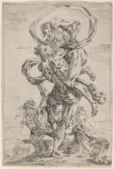 Hercules og Antaeus af Giovanni Pietro Possenti