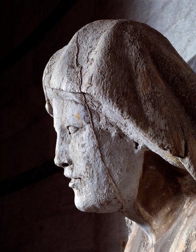Jomfru med barn. Detalje (Marmorskulptur af Giovanni Pisano