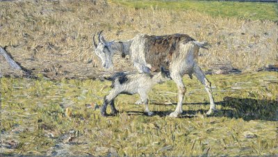 En ged med sit barn af Giovanni Segantini