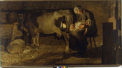 Begge mødre. Maleri af Giovanni Segantini (1858 - 1899). 1889. H/T, 157x280 cm. Civic Gallery of Modern Art, Milano. af Giovanni Segantini