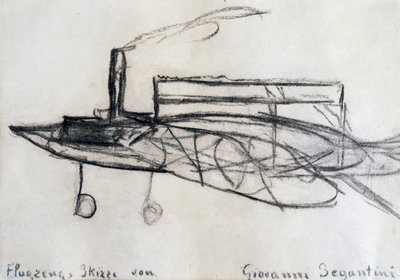 Skitse af flyvemaskine af Giovanni Segantini