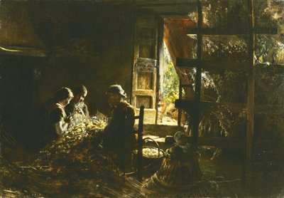 Indsamling af kokonerne, 1882-1883. af Giovanni Segantini