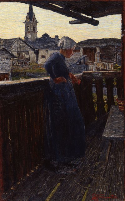 På balkonen, 1892. af Giovanni Segantini