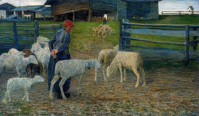 Vend tilbage til stalden. 1888 af Giovanni Segantini