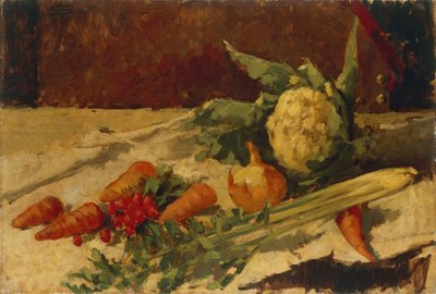 Stilleben med gulerødder, af Giovanni Segantini (1858-1899), olie på lærred, 51x75 cm af Giovanni Segantini