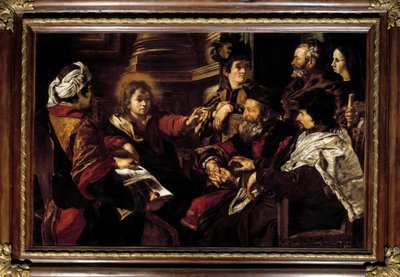 Kristus og lægerne Maleri af Giovanni Serodine (1600-1630) 1600-tallet søn. 1,45x2,24 m Paris, Musée du Louvre af Giovanni Serodine