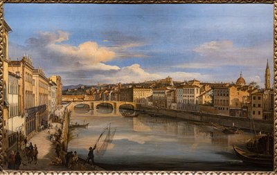 Udsigt over Arno fra Alla Carraia-broen af Giovanni Signorini