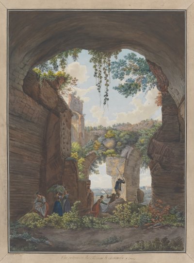 Det indre af badene i Caracalla, ca. 1780. Skaber: Giovanni Volpato, Louis Ducros. af Giovanni Volpato, Louis Ducros