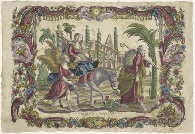 På flyveturen til Egypten La fuga de Jesus Christo en Egipto / Vor Herre Jesu Kristi flugt til Egypten (titel på objekt) af Giovanni Volpato (possibly)