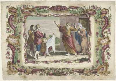 Josefs blodplettede kappe vist til Jakob The Life of Joseph (serietitel) af Giovanni Volpato