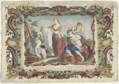 Påklædning af nøgne IV opus misericordiae corporalis / La quarta obra de misericordia corporal (...) (titel på objektet) The Works of Mercy (serietitel) af Giovanni Volpato