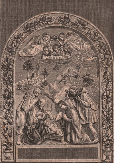 Fødsel af Giovanni della Robbia (1469-1529 eller 1530), Pinacoteca di Citta di Castello, Umbrien, Italien, træsnit fra Le cento citta d