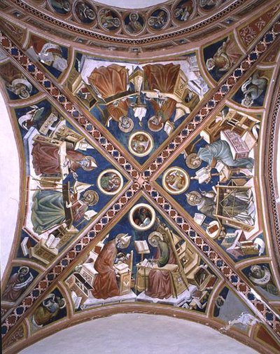 Lægerne i templet, evangelisterne og de otte profeter, fra kapelhvælvingen (fresko) af Giovanni di Corraduccio