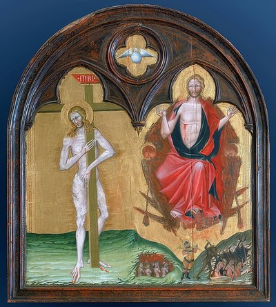 Den lidende og den triumferende Kristus af Giovanni di Paolo