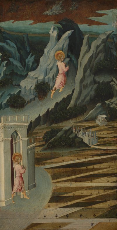 Johannes Døberen på vej ind i ørkenen af Giovanni di Paolo