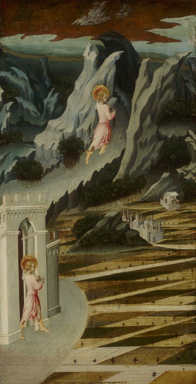 Johannes Døberen på vej ind i ørkenen af Giovanni di Paolo