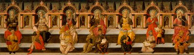 ""de syv liberale kunster"" (Aritmetik, geometri, musik, astrologi, logik, retorik og grammatik) - De syv liberale kunster - Maleri af Giovanni di Ser Giovanni af Giovanni di Ser Giovanni Scheggia