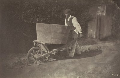 Mandlig bonde med trillebør, 1870. af Giraudon