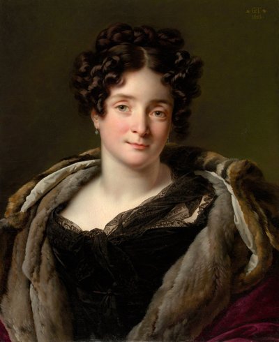 Madame Jacques-Louis-Étienne Reizet Colette-Désirée-Thérèse Godefroy, 1782-1850, 1823. af Girodet de Roucy Trioson