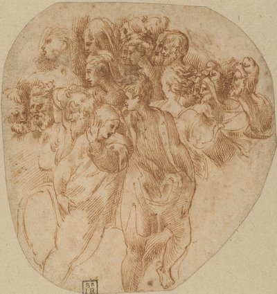 Figurstudier [recto] af Girolamo Mazzola Bedoli