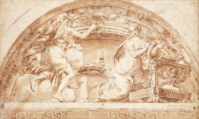 Bebudelsen: Et design til en Lunette, af Girolamo Mazzola Bedoli