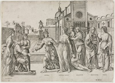 Calumny of Apelles, ca. 1500-1506. af Girolamo Mocetto