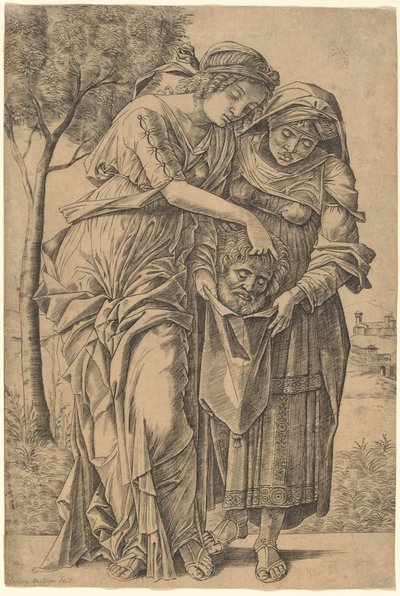 Judith med hovedet af Holofernes af Girolamo Mocetto after Andrea Mantegna