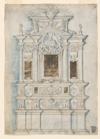 Design til et gravmonument af Girolamo Rainaldi