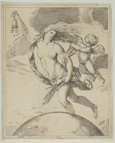 Formue flyver over kloden..., ca. 1660-80. af Girolamo Scarsello