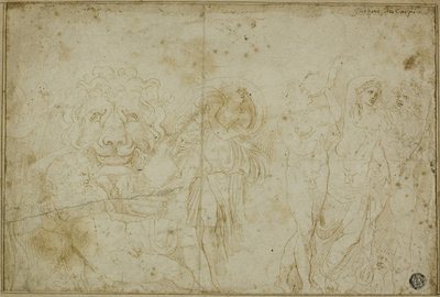 Sarkofag fra Blenheim Palace: Bacchanale med løvehoved af Girolamo da Carpi