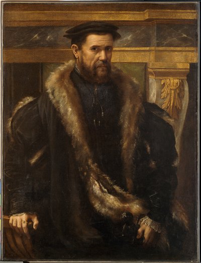Portræt af en mand, ca. 1550 (olie på lærred) af Girolamo da Carpi