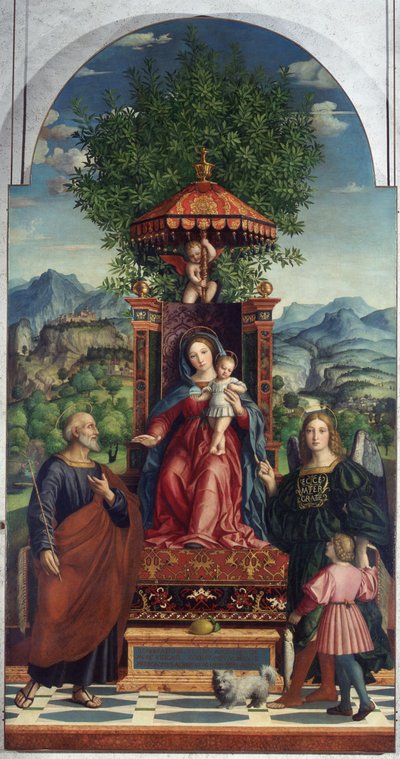 Madonna med paraplyen af Girolamo dai Libri, Castelvecchio Museum af Girolamo dai Libri