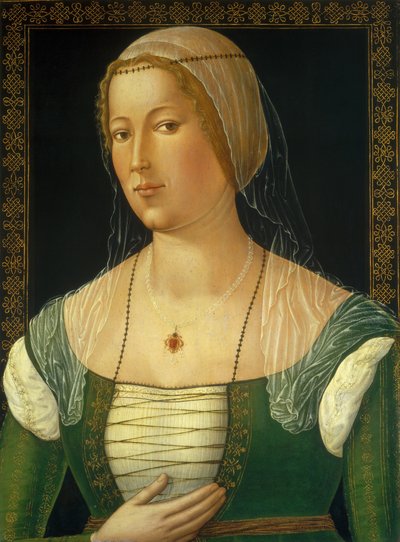 Portræt af en ung kvinde, ca. 1508. af Girolamo di Benvenuto