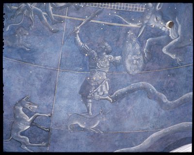 Solens vej gennem stjernerne natten til den 4. juli 1442, detalje af Orion og Tyren, fra loftet over alteret, ca. 1430 (detalje af 85088) af Giuliano dArrighi Pesello