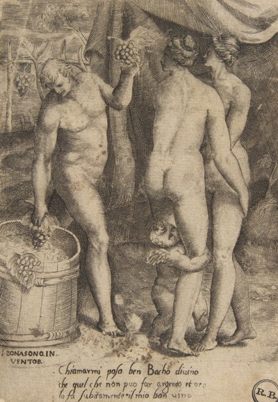 Bacchus giver druer til kvinder, fra 
