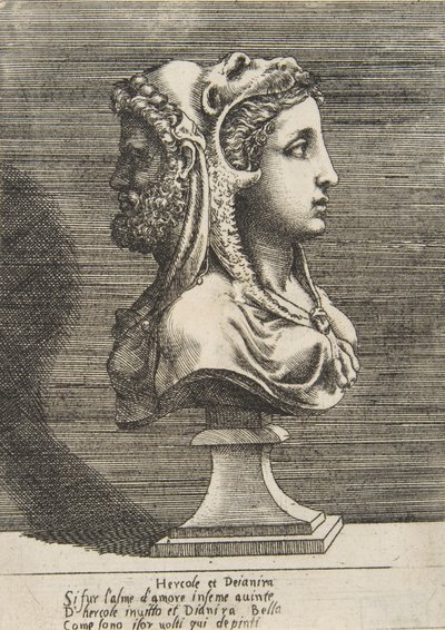 Buste af Hercules og Dejanira, ca. 1531-76. af Giulio Bonasone