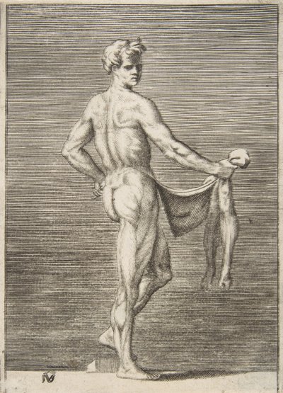 Flænset mand set bagfra, 1531-76. af Giulio Bonasone