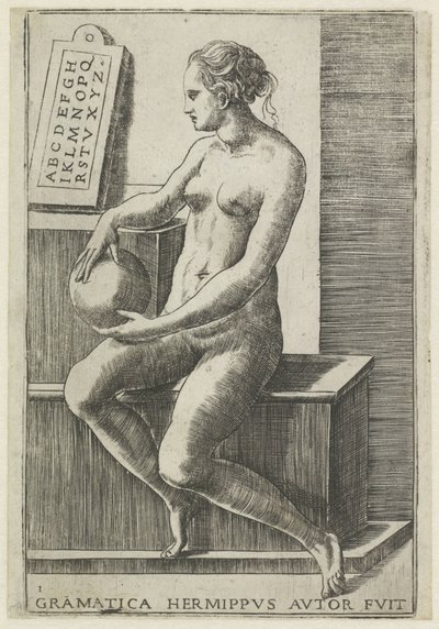 Grammatik Grammatik hermippus forfatter fuit (titel på objekt) The Seven Liberal Arts (serietitel) af Giulio Bonasone