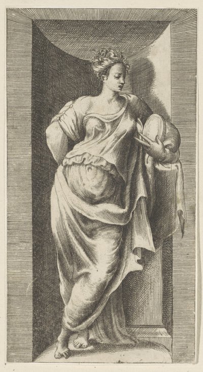 Muse Statuer i nicher (serietitel) af Giulio Bonasone