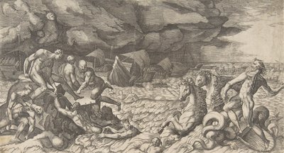 Neptun beroliger stormen Aeolus rejst mod Aeneas