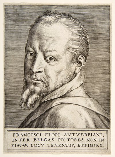 Portræt af Frans Floris af Giulio Bonasone