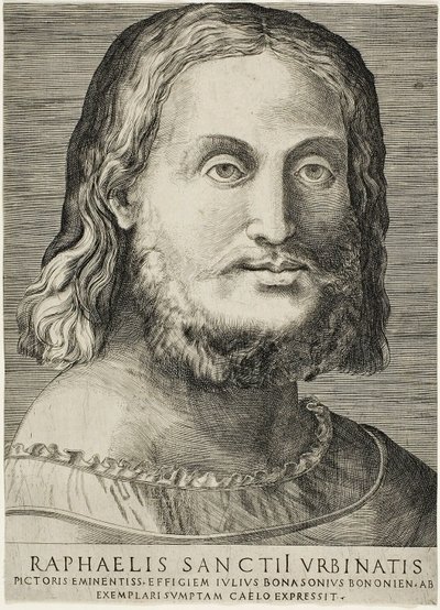 Portræt af Raphael af Giulio Bonasone