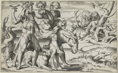 Silenus rider på et æsel af Giulio Bonasone
