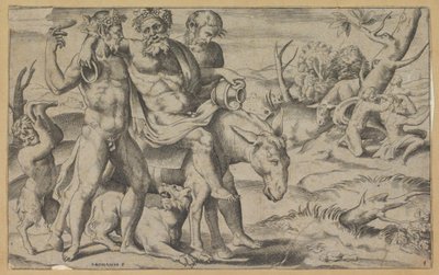 Silenus rider på et æsel af Giulio Bonasone