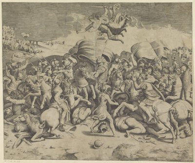 Slaget ved Milvian Bridge af Giulio Bonasone