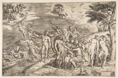 The Judgment of Paris, 1500-tallet. af Giulio Bonasone