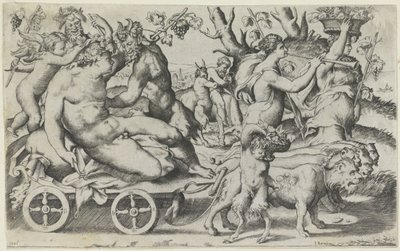 Triomf van Bacchus af Giulio Bonasone