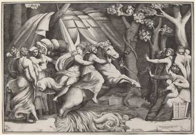 Clelia krydser Tiberen af Giulio Bonasone after Polidoro da Caravaggio