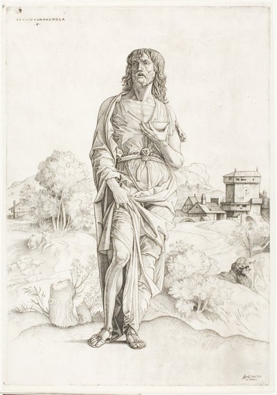 Sankt Johannes Døberen af Giulio Campagnola